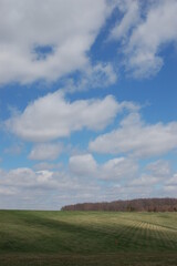 Fototapeta na wymiar clouds over a field