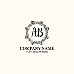 Letter AB Beautiful handwriting logo