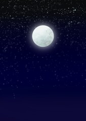 Naklejka na ściany i meble illustration of full moon. night. stars