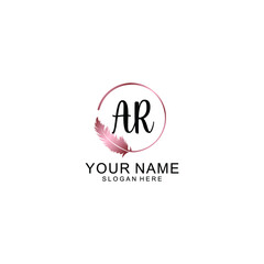 Letter AR Beautiful handwriting logo