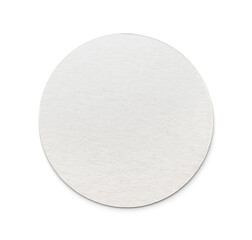 Front view of blank round cardboard beer coaster