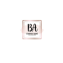 Letter BA Beautiful handwriting logo