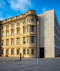 Fototapeta na wymiar the east facing facade of the rebuilt Berlin City Palace