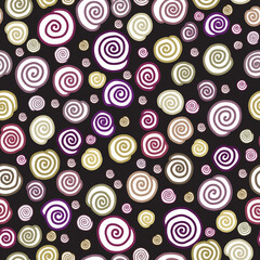 Floral seamless pattern with flower rose. Abstract swirl line bloom background. For design textiles, paper, wallpaper.