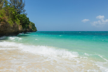 The Indian ocean, the turquoise water. Travel to Zanzibar, Africa