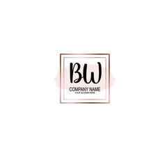 Letter BW Beautiful handwriting logo