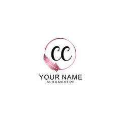 Letter CC Beautiful handwriting logo