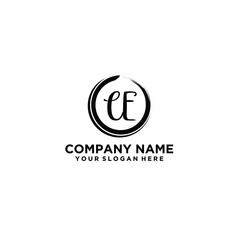 Letter CE Beautiful handwriting logo