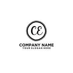 Letter CE Beautiful handwriting logo