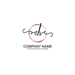 Letter CH Beautiful handwriting logo