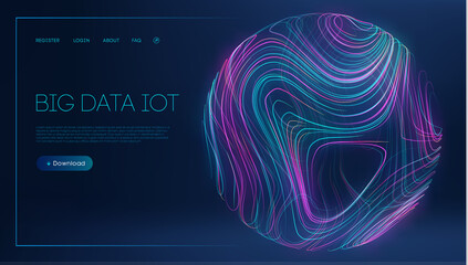 Internet technology vector illustration. Big data iot. Digital communication abstract technology background.