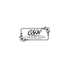 Letter CW Beautiful handwriting logo