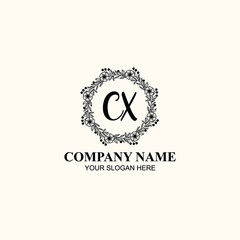 Letter CX Beautiful handwriting logo