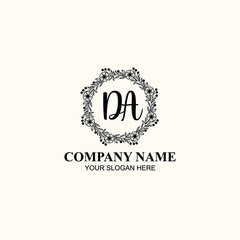 Letter DA Beautiful handwriting logo