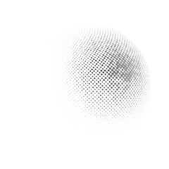 Halftone sphere dotted vector illustration. Circle halftone patterns dots logo. Globe vector illustration.