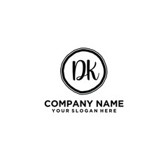 Letter DK Beautiful handwriting logo