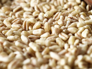 Cereals on a rustic background, macro