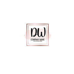 Letter DW Beautiful handwriting logo