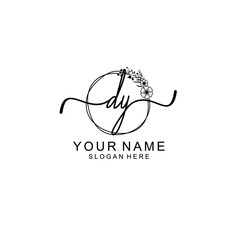 Letter DY Beautiful handwriting logo