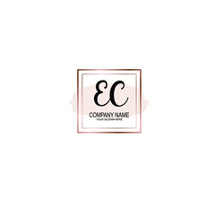 Letter EC Beautiful handwriting logo