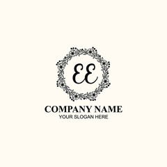 Letter EE Beautiful handwriting logo