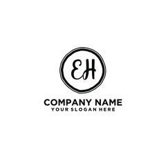 Letter EH Beautiful handwriting logo