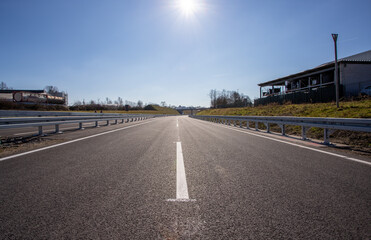 road constriction of bypass road in huerth, close before opening of the bypass, no cars, outdoors