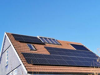 solar panels on roof