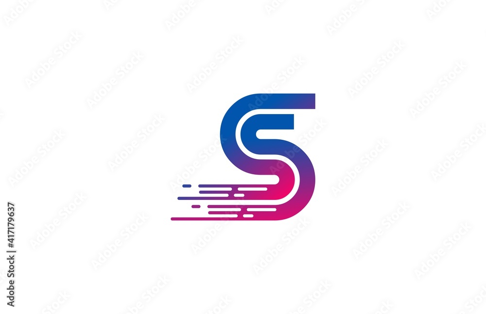 Poster gradient logo initial s multi line bold speed art