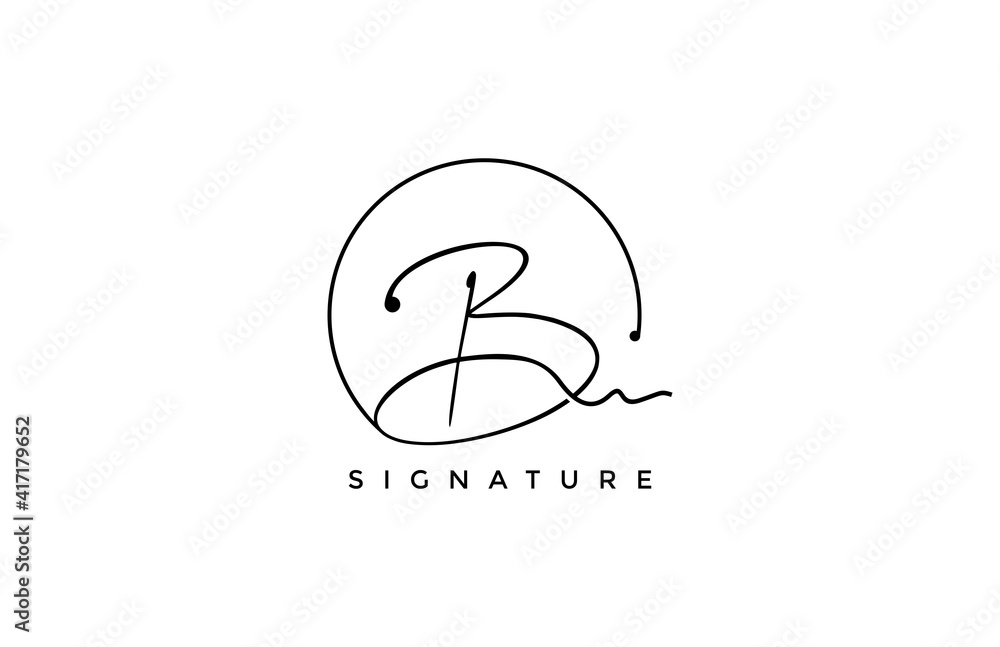 Canvas Prints letter b signature calligraphic minimal monogram emblem logo