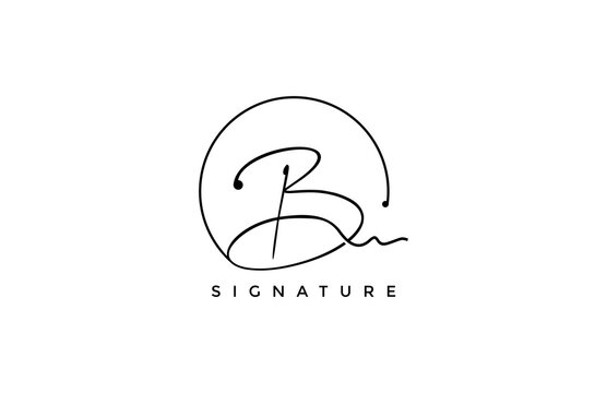 Letter B Signature calligraphic Minimal monogram emblem logo