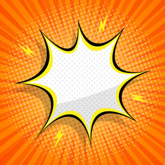 abstract comic background with blank speech bubble