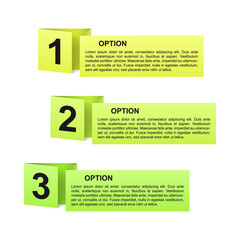 vector green paper option labels with number