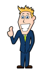 Fototapeta na wymiar vector businessman character in a blue suit