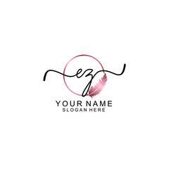 Letter EZ Beautiful handwriting logo