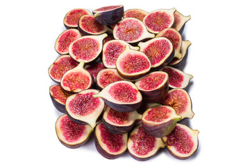 Tasty figs background. Top view.