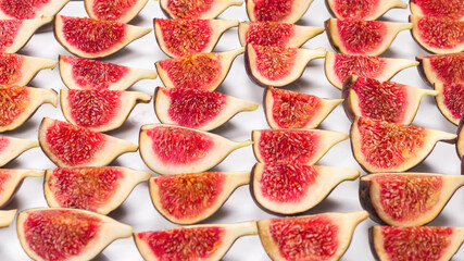 Tasty figs background. Top view.