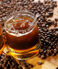 Cold Carajillo served with a coffee base and sweet and aromatic Spanish liqueur.