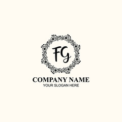 Letter FG Beautiful handwriting logo