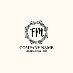 Letter FM Beautiful handwriting logo