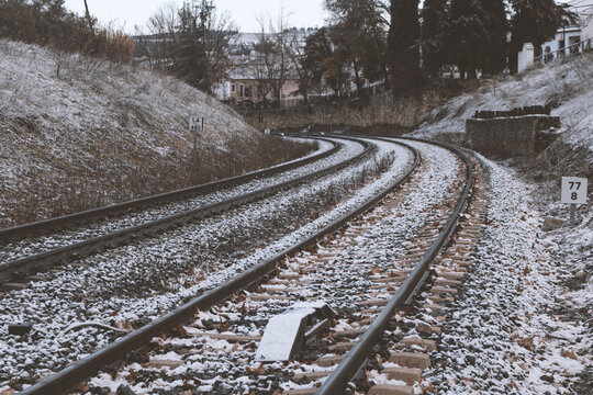 v&iacute;as de tren nevadas