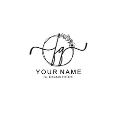 Letter FQ Beautiful handwriting logo