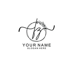 Letter FZ Beautiful handwriting logo