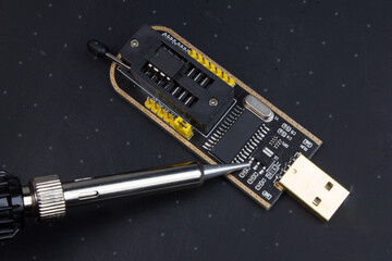 program the chip and Soldering iron, electronics repair