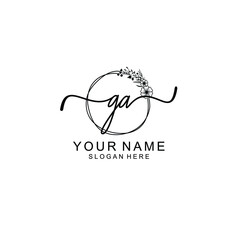 Letter GA Beautiful handwriting logo