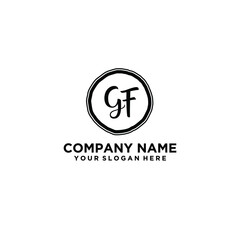 Letter GF Beautiful handwriting logo