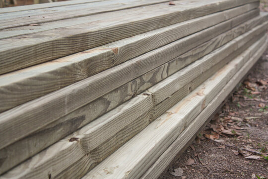 Wooden slats for fence reconstruction