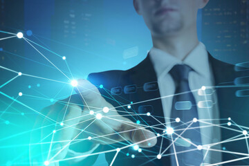 A chart of neural network showing increase of price in stock mar