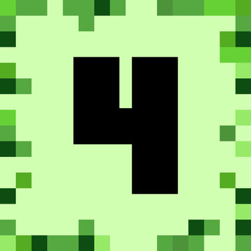 number 4 pixel block