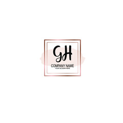 Letter GH Beautiful handwriting logo
